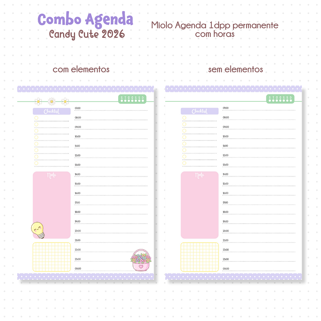 Arquivo Combo Agenda Candy Cute 2026  7