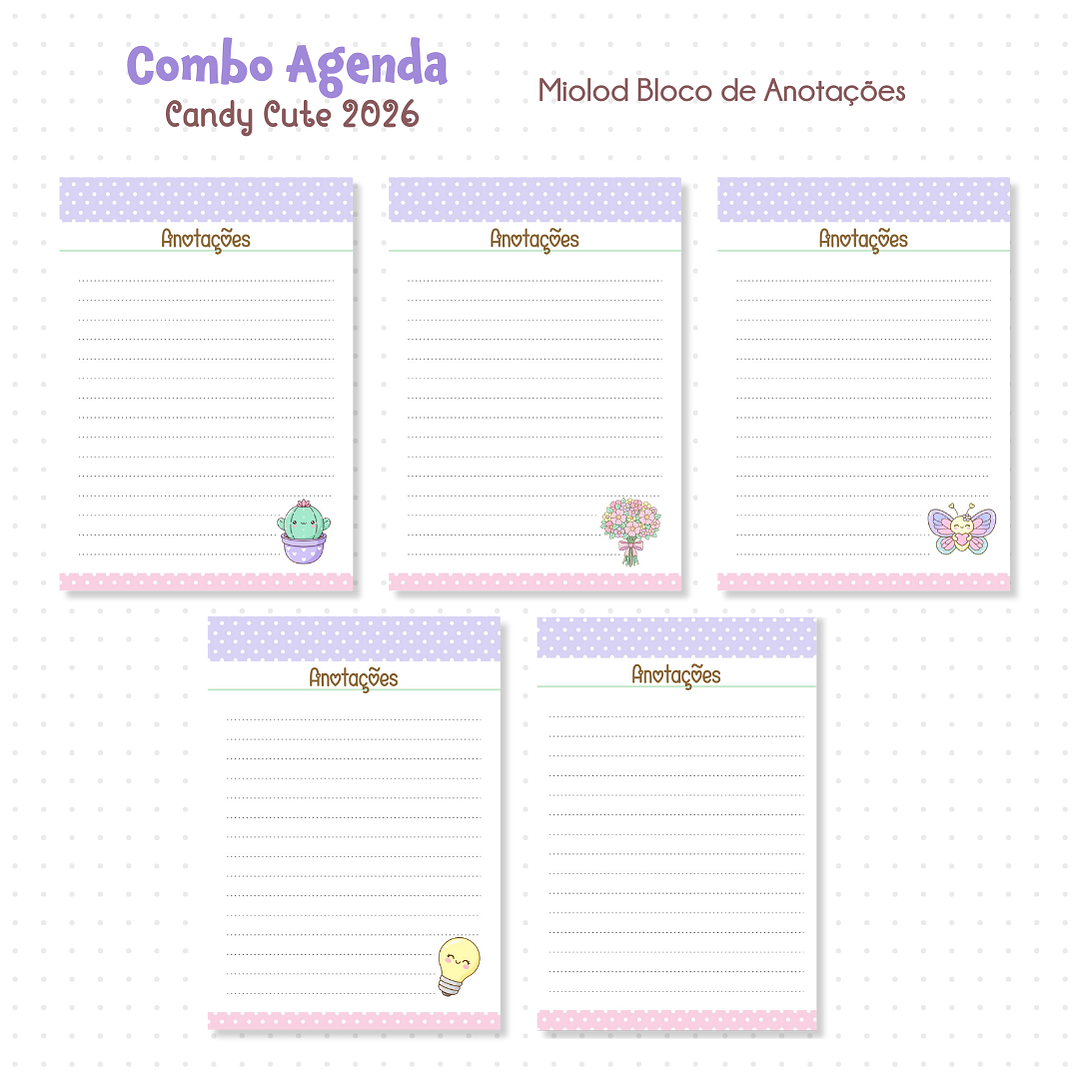 Arquivo Combo Agenda Candy Cute 2026  8