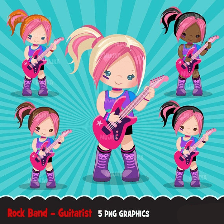 kit Digital Menina Do Rock  1