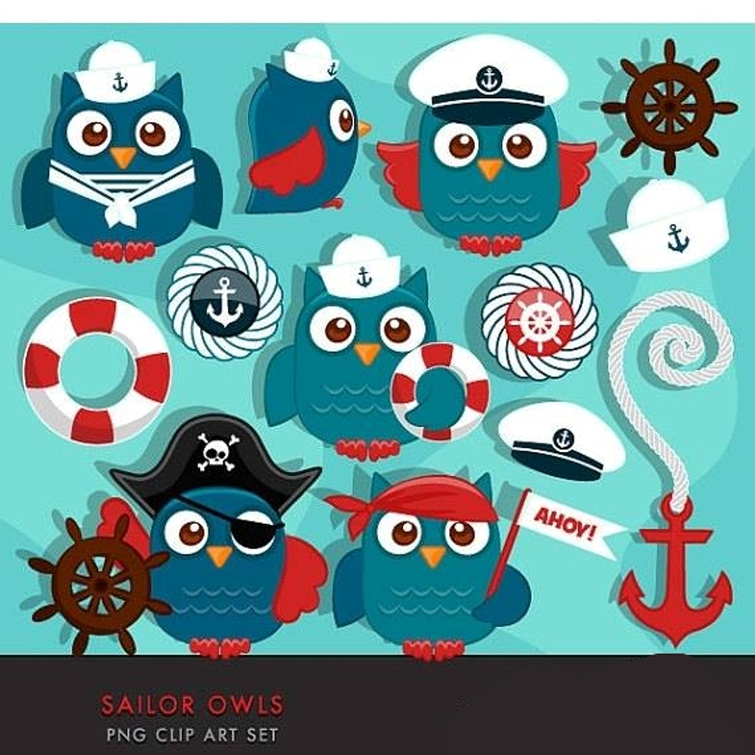 Kit Digital Corujinhas Piratas 1