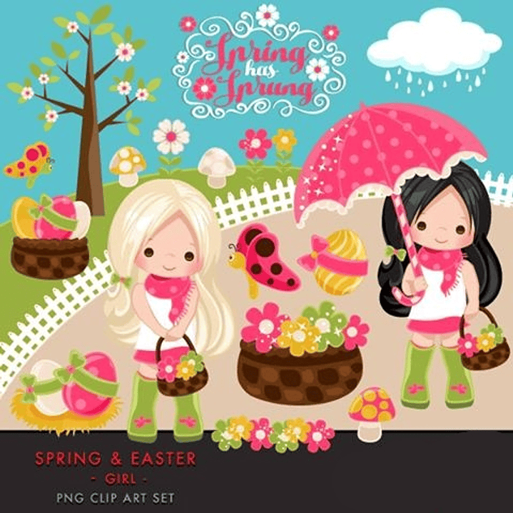 Kit Digital Meninas Na Páscoa  1