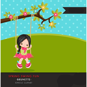 Kit Digital Menina No Balanço 