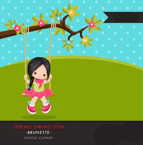 Kit Digital Menina No Balanço 