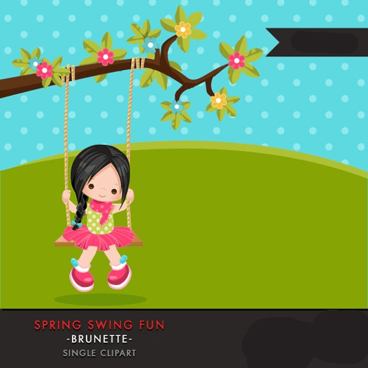 Kit Digital Menina No Balanço  1