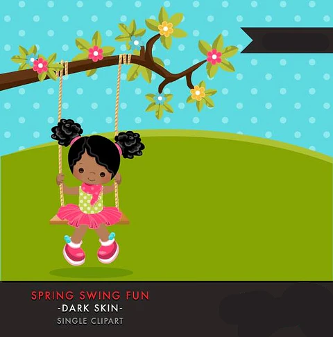 Kit Digital Menina No Balanço 