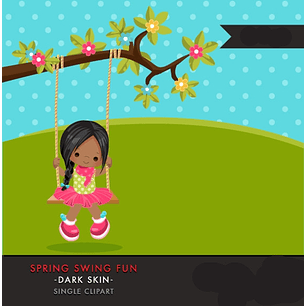 Kit Digital Menina No Balanço 