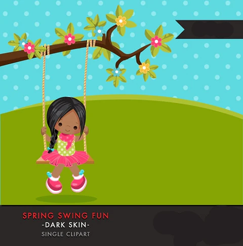 Kit Digital Menina No Balanço 