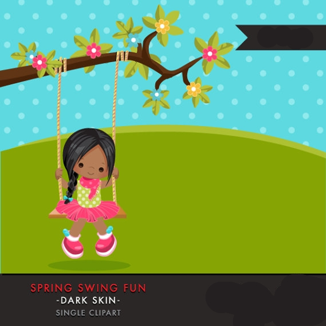 Kit Digital Menina No Balanço  1