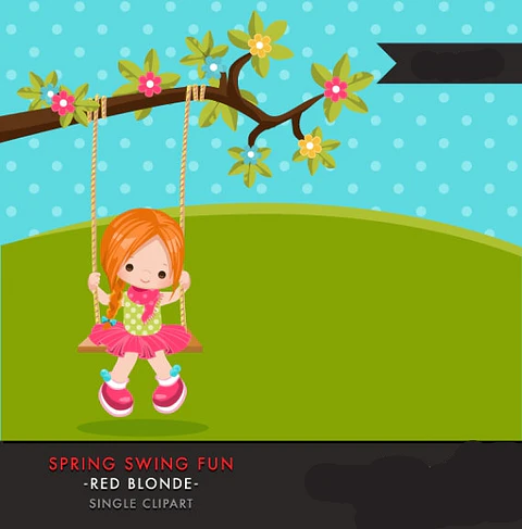 Kit Digital Menina No Balanço 