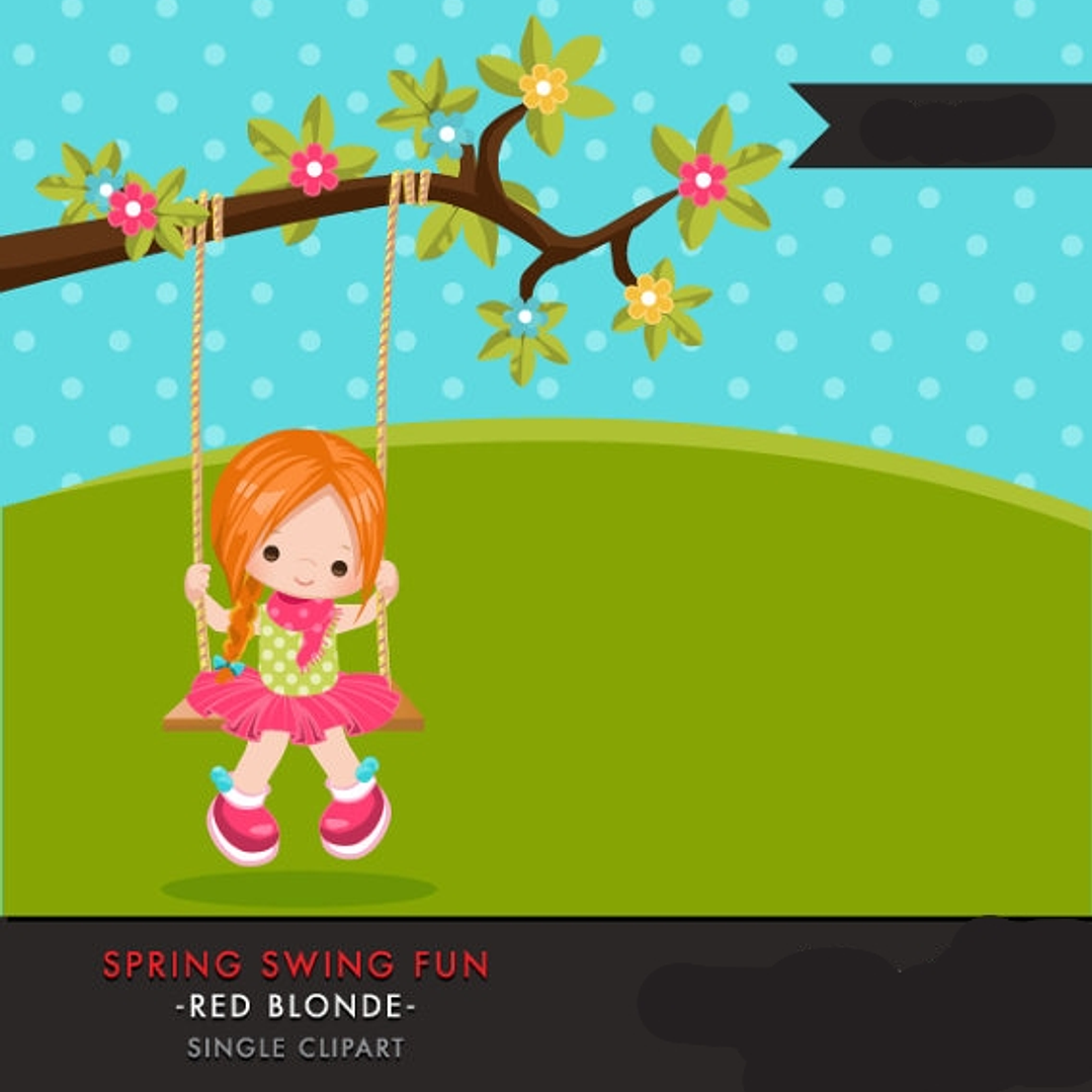 Kit Digital Menina No Balanço  1