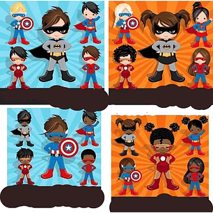 Kit Digital Super Heróis Baby