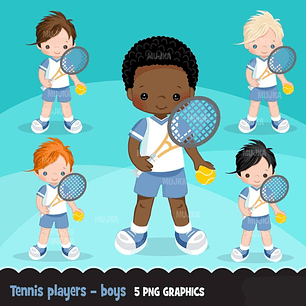 Kit Digital Menino Jogando Tenis 