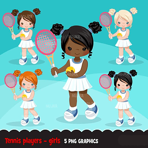 Kit Digital Menina Jogando Tenis 