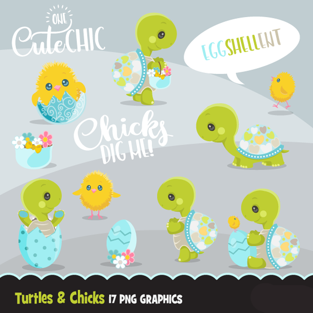 Kit Digital Tartarugas Fofas 1