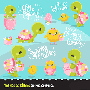 Kit Digital Tartarugas Fofas