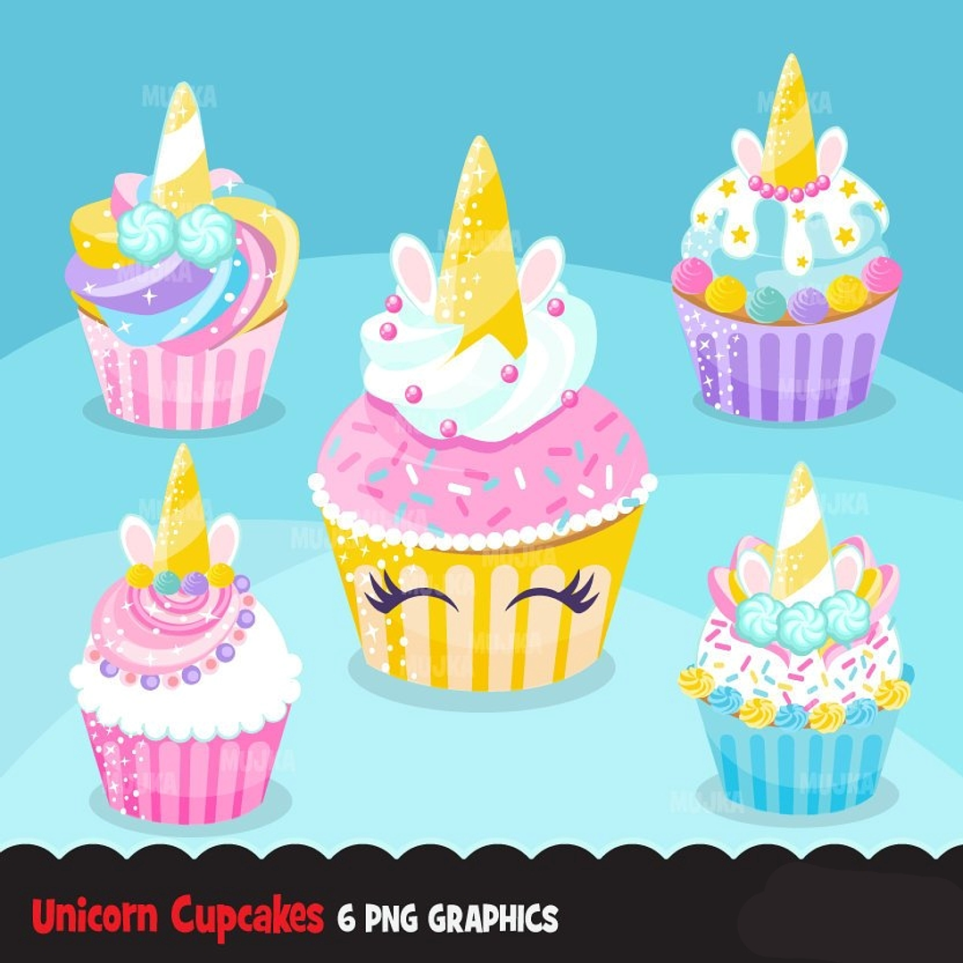 Kit Digital Cupcakes Unicórnio  1