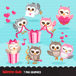 Kit Digital Corujinhas Cupidos 