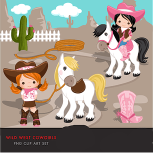 Kit Digital Cawboy Menina