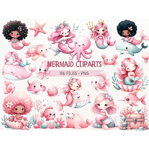 Kit Digital Sereia Fundo Do Mar