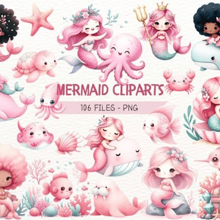 Kit Digital Sereia Fundo Do Mar 1