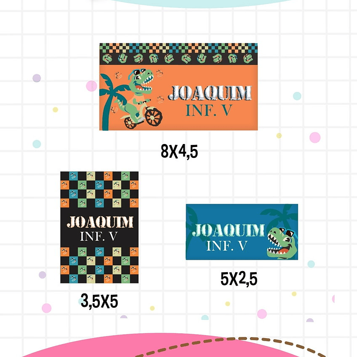 Arquivo Etiqueta Escolar Dino  1