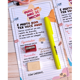 Arquivo Volta ás Áulas Card Kit Alunos + Caça Palavras