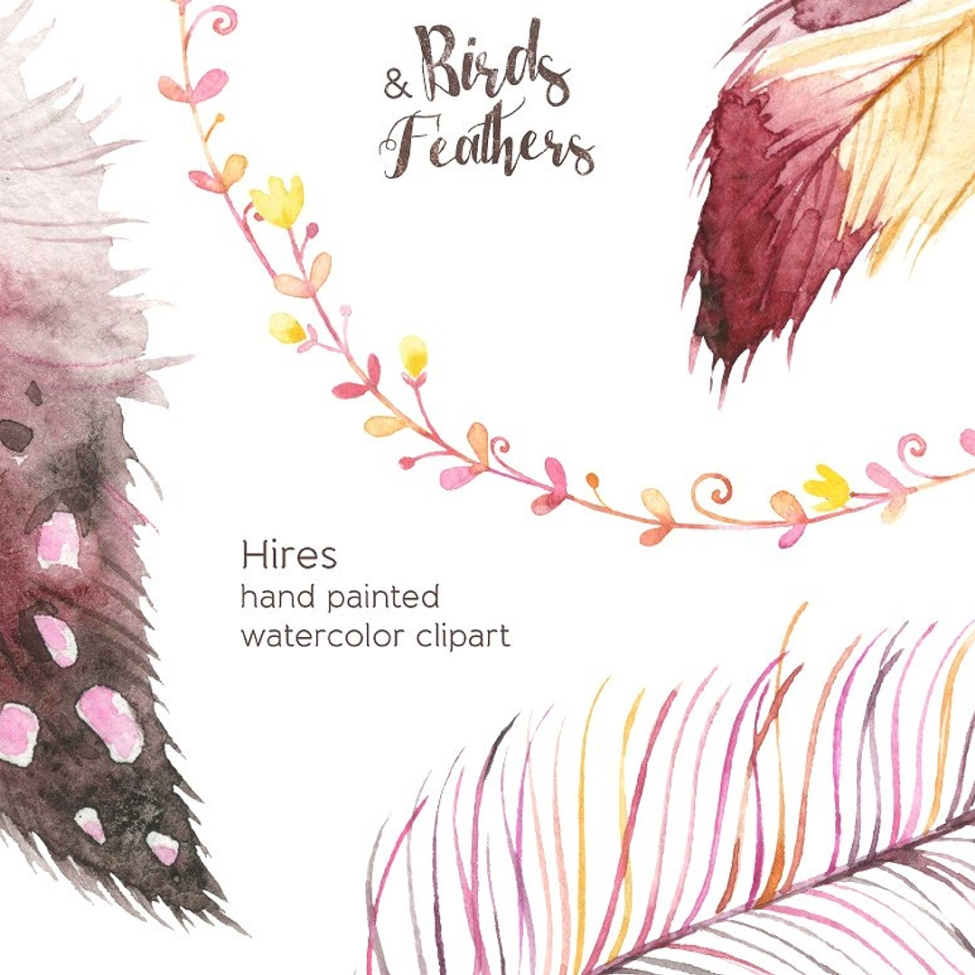 Kit Digital Penas Coloridas 1