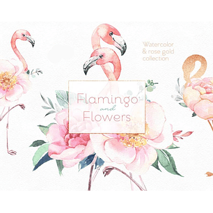 Kit Digital Flamingos Rosas