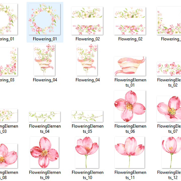 Kit Digital Flores Rosas 2