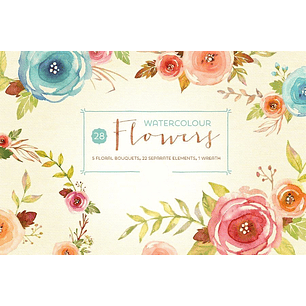 Kit Digital Flores Coloridas 