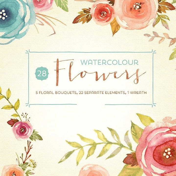 Kit Digital Flores Coloridas  1