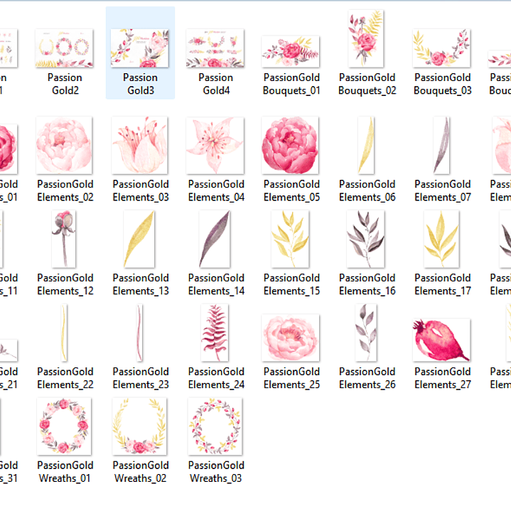 Kit Digital Flores Gold 2