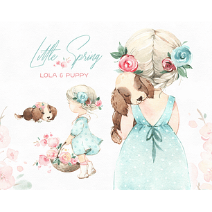 Kit Digital Menina com Dog Baby