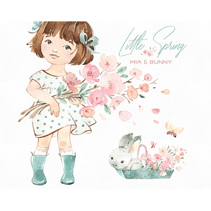 Kit Digital Menina Colhendo Rosas