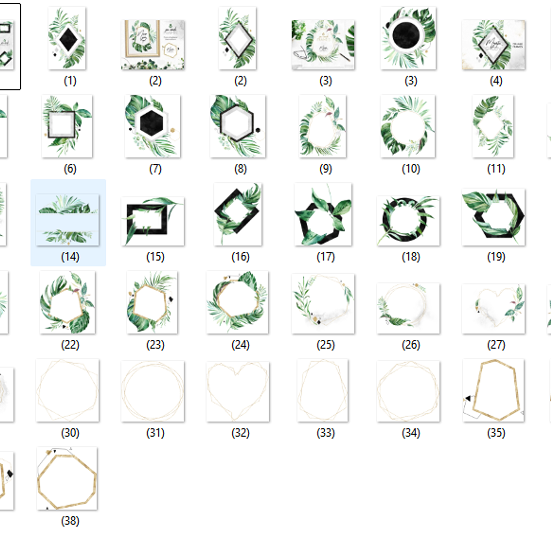 Kit Digital Molduras Folhas 2