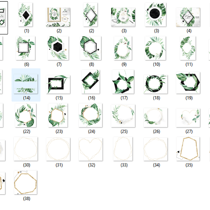 Kit Digital Molduras Folhas 2