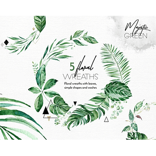 Kit Digital Folhas Floral 