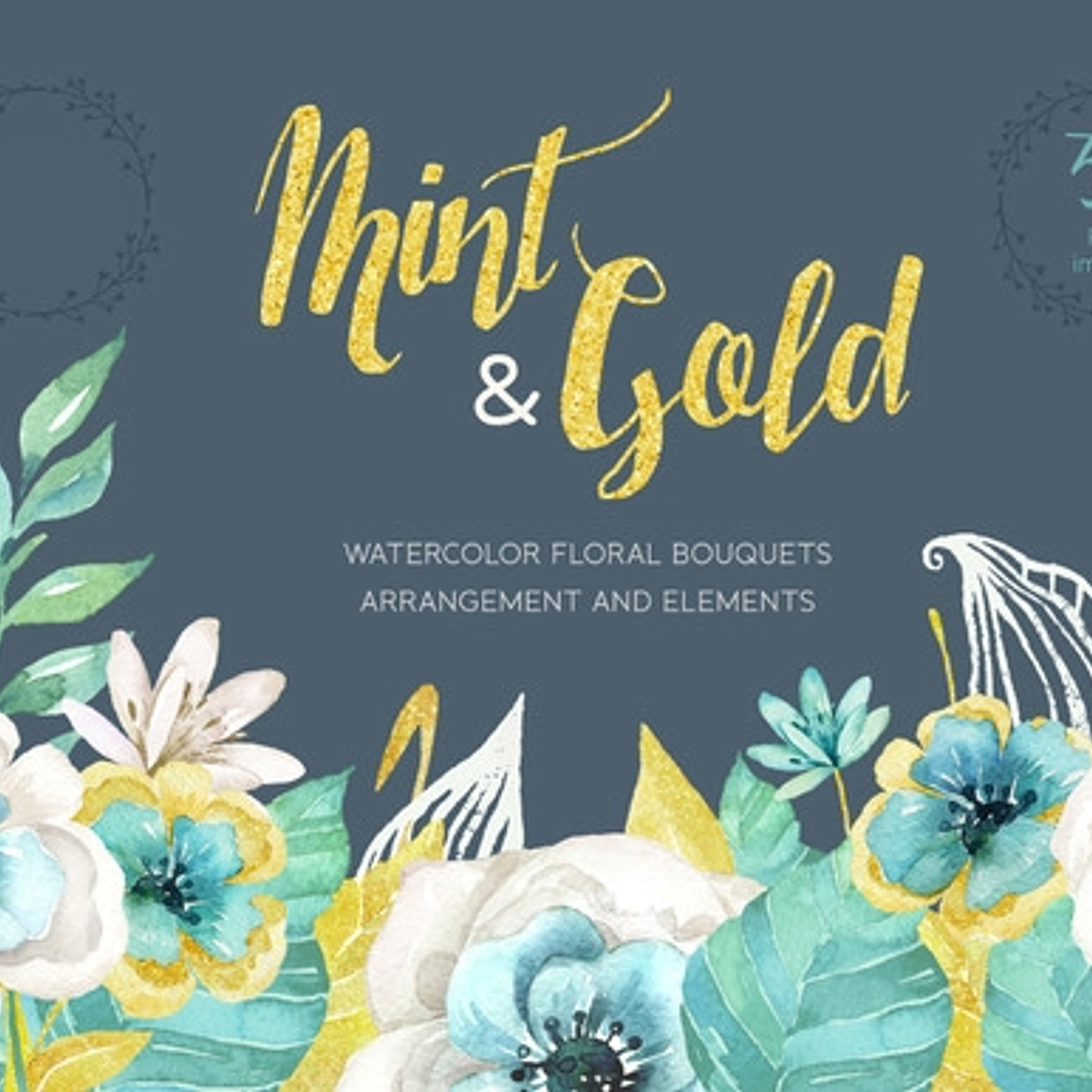 Kit Digital Flores Azul 1