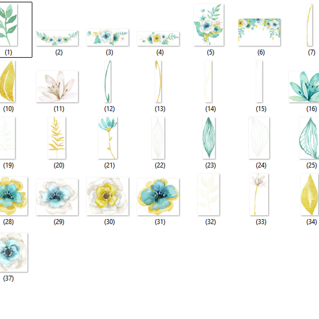Kit Digital Flores Azul 2