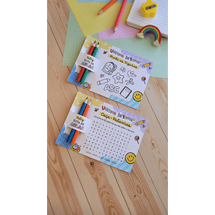 Arquivo Volta ás Áulas Card Lápis Colorir - Caça Palavras