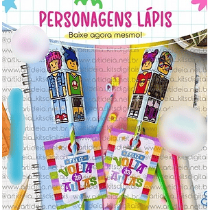 Arquivo Volta ás Áulas Card Lápis Personagens Lego 