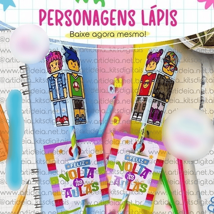 Arquivo Volta ás Áulas Card Lápis Personagens Lego  1
