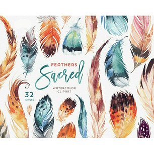 Kit Digital Penas Coloridas