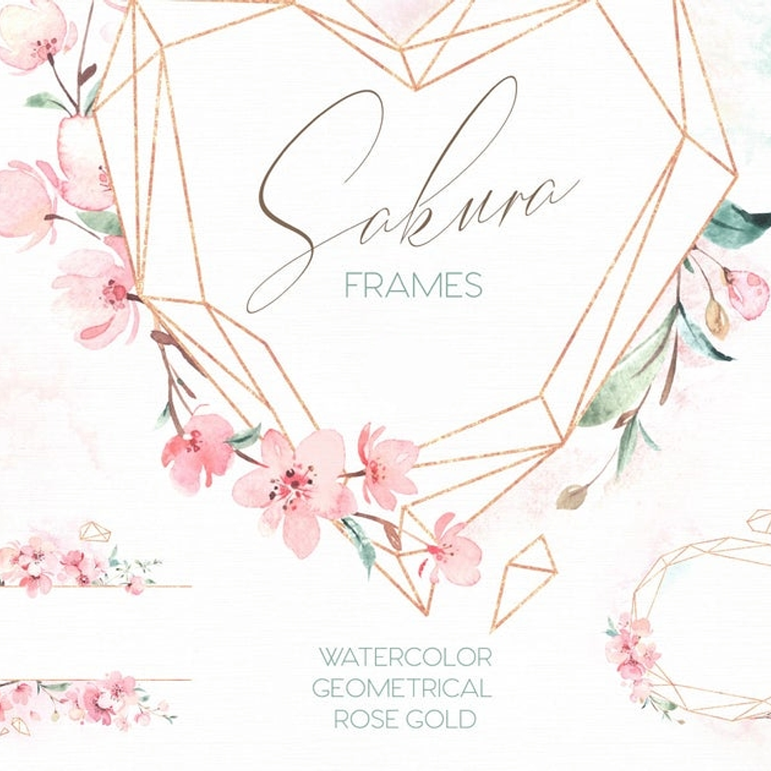 Kit Digital Molduras de Cerejeiras  1