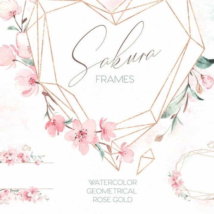 Kit Digital Molduras de Cerejeiras  1