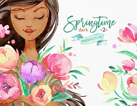 Kit Digital Menina Na Primaveira 