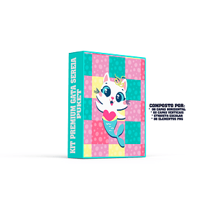 Arquivo Escolar Gatinha Sereia Puket 