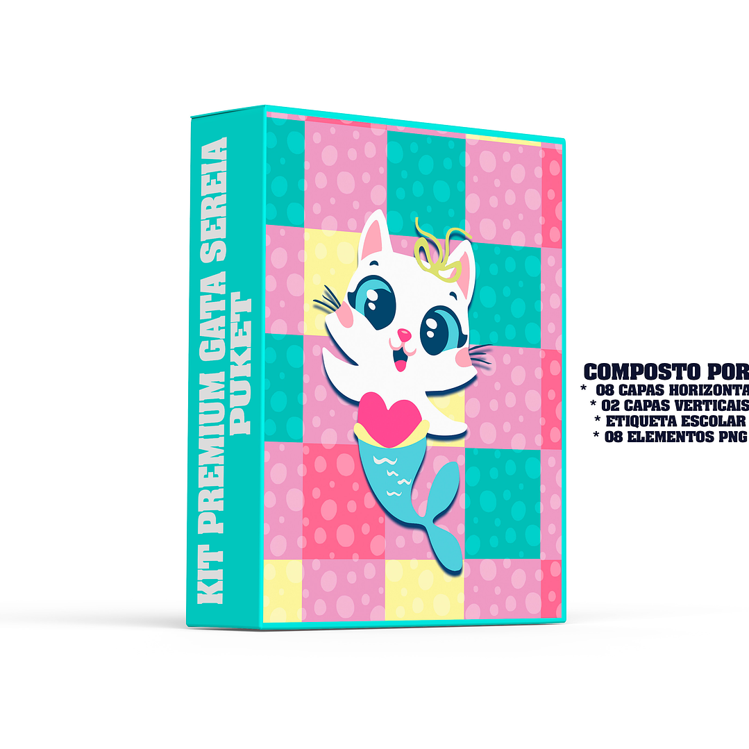 Arquivo Escolar Gatinha Sereia Puket  1