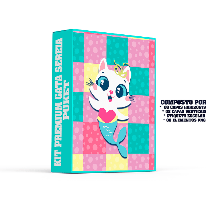 Arquivo Escolar Gatinha Sereia Puket  1
