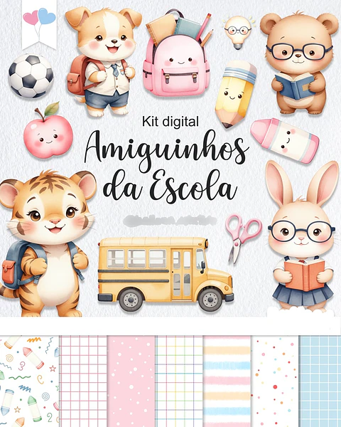Kit Digital Escolar Amiguinhos da Escola 